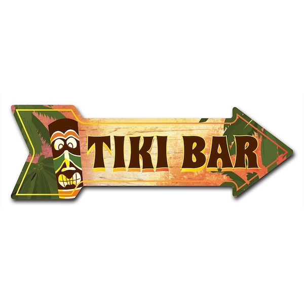 Tiki Bar 2 Arrow Decal Funny Home Decor 36in Wide